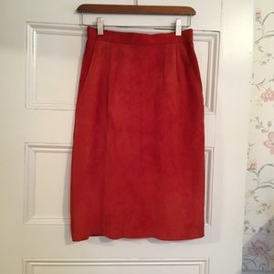 Ann Klein II Suede Pencil Skirt
